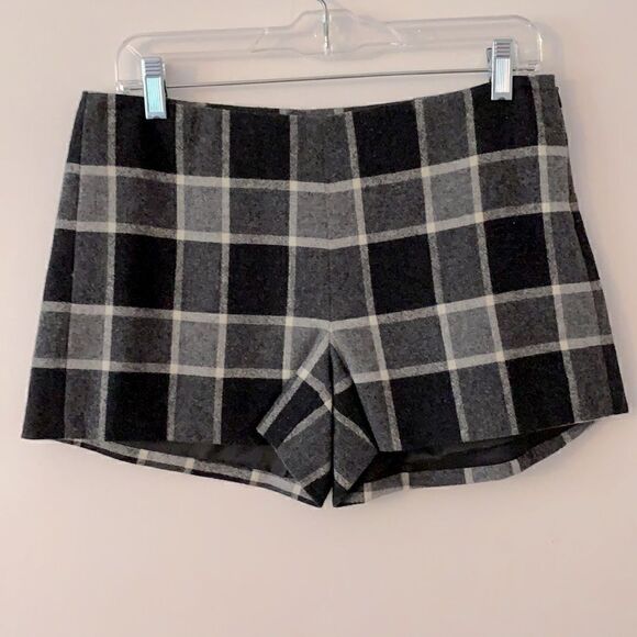 Nwot Theory Iselin plaid wool blend shorts sz 6 - Picture 2 of 5